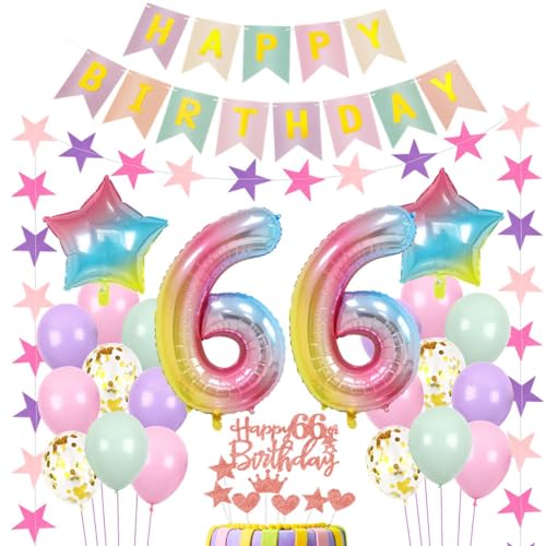 Luftballons 66 Geburtstag Dekoration Frau Rosa, 66.Geburtstag Deko Frau, Geburtstagsdeko Frau 66 Jahre,Frauen 66 Geburtstagsdeko bunt,Luftballon 66. Geburtstag Rosa,Regenbogen Luftballon 66 Jahre Luftballons 66 Geburtstag Dekoration Frau Rosa, 66.Geburtstag Deko Frau, Geburtstagsdeko Frau 66 Jahre,Frauen 66 Geburtstagsdeko bunt,Luftballon 66. Geburtstag Rosa,Regenbogen Luftballon 66 Jahre von Haosell