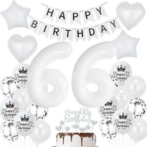 Luftballons 66. Weiß, 66 Geburtstag Deko Weiß, 66. Geburtstag Frau Mann Deko, 66 Geburtstag Weiß Luftballons, 66 Jahre Weiß Luftballon, 66 Jahre Party Deko Weiß, Ballon 66 Jahre Party Deko von Haosell