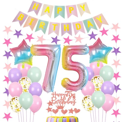 Luftballons 75 Geburtstag Dekoration Frau Rosa, 75.Geburtstag Deko Frau, Geburtstagsdeko Frau 75 Jahre,Frauen 75 Geburtstagsdeko bunt,Luftballon 75. Geburtstag Rosa,Regenbogen Luftballon 75 Jahre Luftballons 75 Geburtstag Dekoration Frau Rosa, 75.Geburtstag Deko Frau, Geburtstagsdeko Frau 75 Jahre,Frauen 75 Geburtstagsdeko bunt,Luftballon 75. Geburtstag Rosa,Regenbogen Luftballon 75 Jahre von Haosell