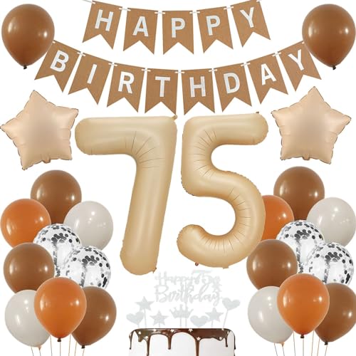 Luftballons 75 Jahre Brau,75 Geburtstag Deko Beige, Deko 75 Geburtstags Frau,75 Jahre Geburtstagsdeko Ballon,Boho 75. Luftballon Beige,Party Deko 75 Luftballon, Mann 75. Geburtstag Dekoration Luftballons 75 Jahre Brau,75 Geburtstag Deko Beige, Deko 75 Geburtstags Frau,75 Jahre Geburtstagsdeko Ballon,Boho 75. Luftballon Beige,Party Deko 75 Luftballon, Mann 75. Geburtstag Dekoration von Haosell