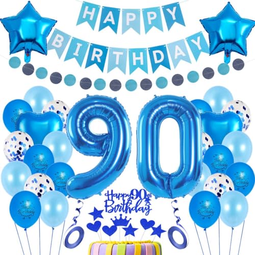 Luftballons 90. Geburtstag Deko Blau,90. Geburtstag Dekoration,Blau Tortendeko Geburtstag 90 Jahre,Mann 90 Geburtstag Deko,Frau Männer Ballon 90. Party Deko, Geburtstagsdeko 90. Mann Frauen Deko Luftballons 90. Geburtstag Deko Blau,90. Geburtstag Dekoration,Blau Tortendeko Geburtstag 90 Jahre,Mann 90 Geburtstag Deko,Frau Männer Ballon 90. Party Deko, Geburtstagsdeko 90. Mann Frauen Deko von Haosell