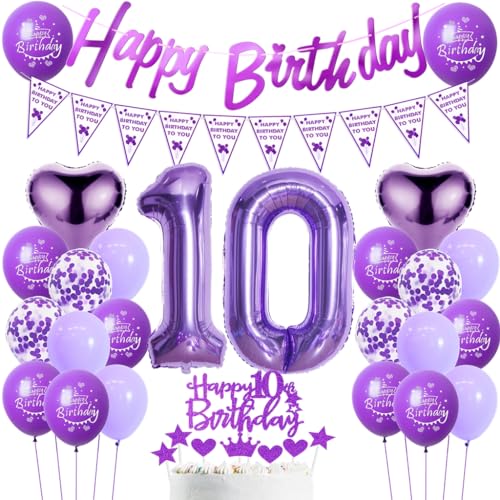 Luftballons Geburtstag 10. Mädchen Lila, 10. Geburtstag Dekoration Mädchen, Luftballons 10. Dekoration Lila,Deko 10. Ballon Geburtstagdeko 10 Jahre Luftballons Geburtstag 10. Mädchen Lila, 10. Geburtstag Dekoration Mädchen, Luftballons 10. Dekoration Lila,Deko 10. Ballon Geburtstagdeko 10 Jahre von Haosell