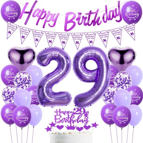 Luftballons Geburtstag 29. Frau Lila, 29. Geburtstag Dekoration Frauen, Luftballons 29. Dekoration Lila,Deko 29. Frau, Ballon Geburtstagdeko 29 Jahre Frauen Luftballons Geburtstag 29. Frau Lila, 29. Geburtstag Dekoration Frauen, Luftballons 29. Dekoration Lila,Deko 29. Frau, Ballon Geburtstagdeko 29 Jahre Frauen von Haosell
