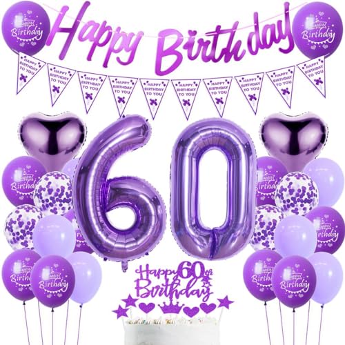 Luftballons Geburtstag 60. Frau Lila, 60. Geburtstag Dekoration Frauen, Luftballons 60. Dekoration,Deko 60. Frau, Ballon Geburtstagdeko 60 Jahre Frauen Luftballons Geburtstag 60. Frau Lila, 60. Geburtstag Dekoration Frauen, Luftballons 60. Dekoration,Deko 60. Frau, Ballon Geburtstagdeko 60 Jahre Frauen von Haosell