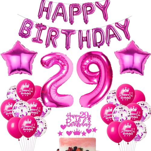 Rosa Luftballon 29. Geburtstag Hot Pink Geburtstag Luftballon 29 Jahre Rosa Ballon 29. Geburtstagsdeko 29 Jahre Frauen 29 Party Deko Rosa 29. Frau Dekorationen Rose von Haosell