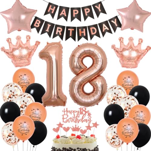 Rosegold 18 Jahr Geburtstag Mädchen, Rosegold Luftballon 18 Geburtstag Mädchen, 18. Geburtstag Dekorationen Mädchen, Rosegold Schwarz 18. Party Deko, Geburtstagsdeko 18 Jahr Rosegold Schwarz Rosegold 18 Jahr Geburtstag Mädchen, Rosegold Luftballon 18 Geburtstag Mädchen, 18. Geburtstag Dekorationen Mädchen, Rosegold Schwarz 18. Party Deko, Geburtstagsdeko 18 Jahr Rosegold Schwarz von Haosell
