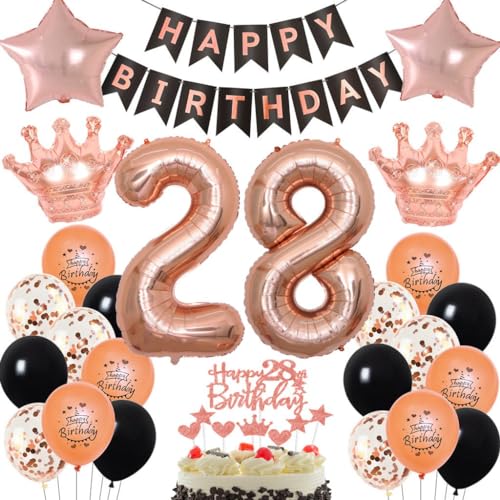 Rosegold 28 Jahr Geburtstag Frau, Rosegold Luftballon 28 Geburtstag Frau, 28. Geburtstag Dekorationen Frauen, Rosegold Schwarz 28. Party Deko, Geburtstagsdeko 28 Jahr Rosegold Schwarz Rosegold 28 Jahr Geburtstag Frau, Rosegold Luftballon 28 Geburtstag Frau, 28. Geburtstag Dekorationen Frauen, Rosegold Schwarz 28. Party Deko, Geburtstagsdeko 28 Jahr Rosegold Schwarz von Haosell
