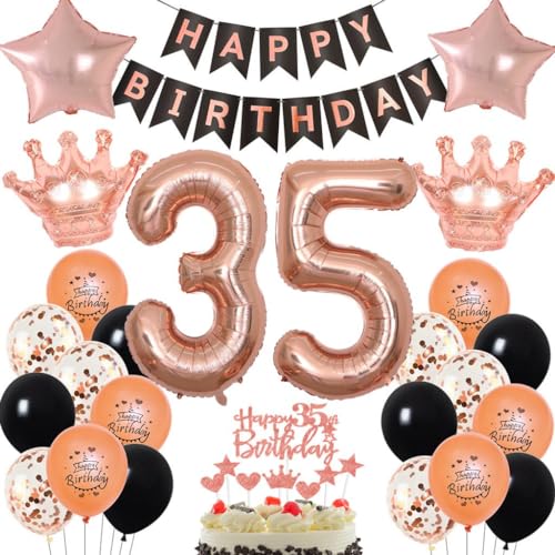 Rosegold 35 Jahr Geburtstag Frau, Rosegold Luftballon 35 Geburtstag Frau, 35. Geburtstag Dekorationen Frauen, Rosegold Schwarz 35. Party Deko, Geburtstagsdeko 35 Jahr Rosegold Schwarz Rosegold 35 Jahr Geburtstag Frau, Rosegold Luftballon 35 Geburtstag Frau, 35. Geburtstag Dekorationen Frauen, Rosegold Schwarz 35. Party Deko, Geburtstagsdeko 35 Jahr Rosegold Schwarz von Haosell