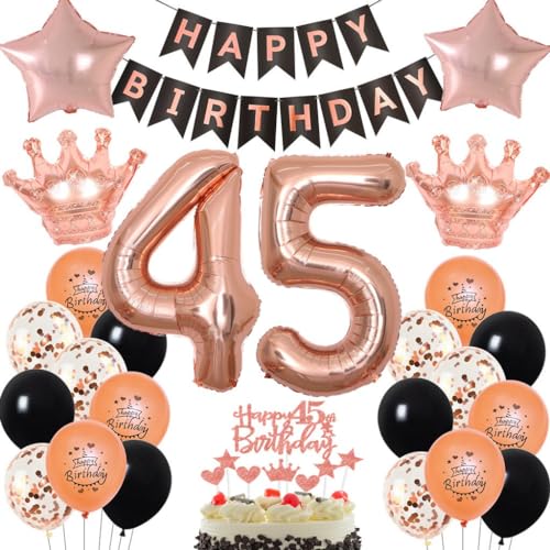 Rosegold 45 Jahr Geburtstag Frau, Rosegold Luftballon 45 Geburtstag Frau, 45. Geburtstag Dekorationen Frauen, Rosegold Schwarz 45. Party Deko, Geburtstagsdeko 45 Jahr Rosegold Schwarz Rosegold 45 Jahr Geburtstag Frau, Rosegold Luftballon 45 Geburtstag Frau, 45. Geburtstag Dekorationen Frauen, Rosegold Schwarz 45. Party Deko, Geburtstagsdeko 45 Jahr Rosegold Schwarz von Haosell