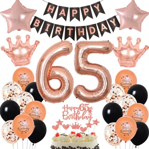 Rosegold 65 Jahr Geburtstag Frau, Rosegold Luftballon 65 Geburtstag Frau, 65. Geburtstag Dekorationen Frauen, Rosegold Schwarz 65. Party Deko, Geburtstagsdeko 65 Jahr Rosegold Schwarz Rosegold 65 Jahr Geburtstag Frau, Rosegold Luftballon 65 Geburtstag Frau, 65. Geburtstag Dekorationen Frauen, Rosegold Schwarz 65. Party Deko, Geburtstagsdeko 65 Jahr Rosegold Schwarz von Haosell
