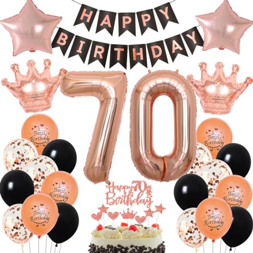 Rosegold 70 Jahr Geburtstag Frau, Rosegold Luftballon 70 Geburtstag Frau, 70. Geburtstag Dekorationen Frauen, Rosegold Schwarz 70. Party Deko, Geburtstagsdeko 70 Jahr Rosegold Schwarz Rosegold 70 Jahr Geburtstag Frau, Rosegold Luftballon 70 Geburtstag Frau, 70. Geburtstag Dekorationen Frauen, Rosegold Schwarz 70. Party Deko, Geburtstagsdeko 70 Jahr Rosegold Schwarz von Haosell