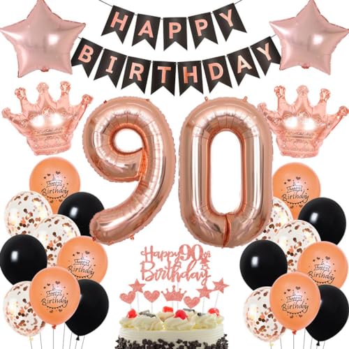 Rosegold 90 Jahr Geburtstag Frau, Rosegold Luftballon 90 Geburtstag Frau, 90. Geburtstag Dekorationen Frauen, Rosegold Schwarz 90. Party Deko, Geburtstagsdeko 90 Jahr Rosegold Schwarz Rosegold 90 Jahr Geburtstag Frau, Rosegold Luftballon 90 Geburtstag Frau, 90. Geburtstag Dekorationen Frauen, Rosegold Schwarz 90. Party Deko, Geburtstagsdeko 90 Jahr Rosegold Schwarz von Haosell