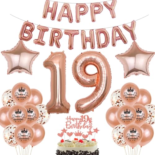 Rosegold Luftballon 19. Geburtstag Mädchen Rosegold 19. Geburtstag Dekorationen Mädchen Ballon 19. Geburtstagsdeko 19 Rosegold Geburtstagsdeko 19 Happy Birthday Banner Rosegold Luftballon 19. Geburtstag Mädchen Rosegold 19. Geburtstag Dekorationen Mädchen Ballon 19. Geburtstagsdeko 19 Rosegold Geburtstagsdeko 19 Happy Birthday Banner von Haosell