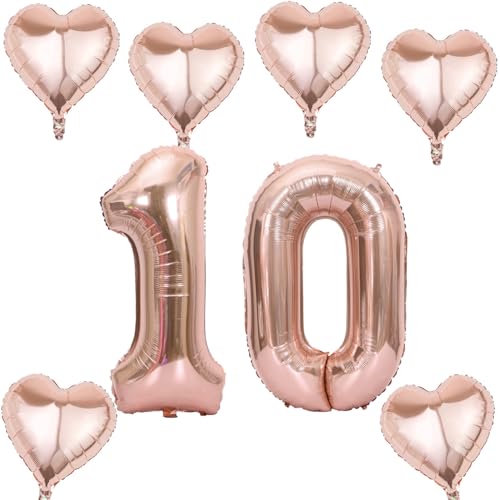Roségold Zahlen Luftballon 10 +6 pcs herz Heliumballon 10. Geburtstag Deko für Mädchen,40" Roségold Riesen Folienballon 10 für 10 Jahre Geburtstag deko, Roségold Helium Zahlenballon 10 Roségold Zahlen Luftballon 10 +6 pcs herz Heliumballon 10. Geburtstag Deko für Mädchen,40" Roségold Riesen Folienballon 10 für 10 Jahre Geburtstag deko, Roségold Helium Zahlenballon 10 von Haosell