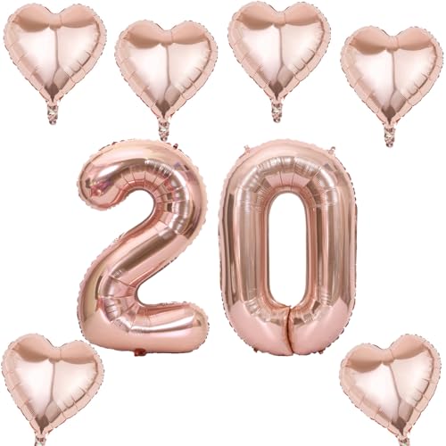 Roségold Zahlen Luftballon 20 +6 pcs herz Heliumballon 20. Geburtstag Deko für Frauen,40" Roségold Riesen Folienballon 20 für 20 Jahre Geburtstag deko, Roségold Helium Zahlenballon 20 Roségold Zahlen Luftballon 20 +6 pcs herz Heliumballon 20. Geburtstag Deko für Frauen,40" Roségold Riesen Folienballon 20 für 20 Jahre Geburtstag deko, Roségold Helium Zahlenballon 20 von Haosell