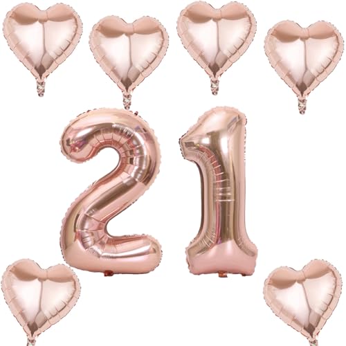 Roségold Zahlen Luftballon 21 +6 pcs herz Heliumballon 21. Geburtstag Deko für Frauen,40" Roségold Riesen Folienballon 21 für 21 Jahre Geburtstag deko, Roségold Helium Zahlenballon 21 Roségold Zahlen Luftballon 21 +6 pcs herz Heliumballon 21. Geburtstag Deko für Frauen,40" Roségold Riesen Folienballon 21 für 21 Jahre Geburtstag deko, Roségold Helium Zahlenballon 21 von Haosell
