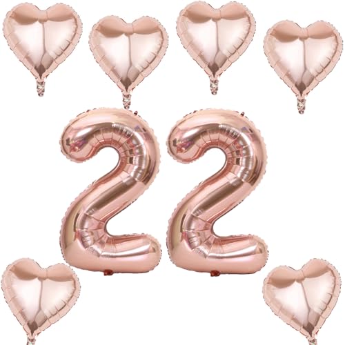 Roségold Zahlen Luftballon 22 +6 pcs herz Heliumballon 22. Geburtstag Deko für Frauen,40" Roségold Riesen Folienballon 22 für 22 Jahre Geburtstag deko, Roségold Helium Zahlenballon 22 Roségold Zahlen Luftballon 22 +6 pcs herz Heliumballon 22. Geburtstag Deko für Frauen,40" Roségold Riesen Folienballon 22 für 22 Jahre Geburtstag deko, Roségold Helium Zahlenballon 22 von Haosell