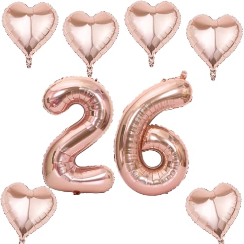 Roségold Zahlen Luftballon 26 +6 pcs herz Heliumballon 26. Geburtstag Deko für Frauen,40" Roségold Riesen Folienballon 26 für 26 Jahre Geburtstag deko, Roségold Helium Zahlenballon 26 Roségold Zahlen Luftballon 26 +6 pcs herz Heliumballon 26. Geburtstag Deko für Frauen,40" Roségold Riesen Folienballon 26 für 26 Jahre Geburtstag deko, Roségold Helium Zahlenballon 26 von Haosell