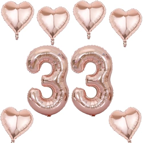 Roségold Zahlen Luftballon 33 +6 pcs herz Heliumballon 33. Geburtstag Deko für Frauen,40" Roségold Riesen Folienballon 33 für 33 Jahre Geburtstag deko, Roségold Helium Zahlenballon 33 Roségold Zahlen Luftballon 33 +6 pcs herz Heliumballon 33. Geburtstag Deko für Frauen,40" Roségold Riesen Folienballon 33 für 33 Jahre Geburtstag deko, Roségold Helium Zahlenballon 33 von Haosell
