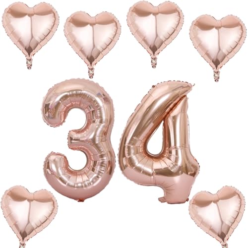 Roségold Zahlen Luftballon 34 +6 pcs herz Heliumballon 34. Geburtstag Deko für Frauen,40" Roségold Riesen Folienballon 34 für 34 Jahre Geburtstag deko, Roségold Helium Zahlenballon 34 Roségold Zahlen Luftballon 34 +6 pcs herz Heliumballon 34. Geburtstag Deko für Frauen,40" Roségold Riesen Folienballon 34 für 34 Jahre Geburtstag deko, Roségold Helium Zahlenballon 34 von Haosell