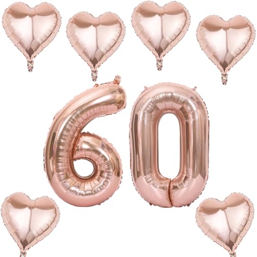 Roségold Zahlen Luftballon 60 +6 pcs herz Heliumballon 60. Geburtstag Deko für Frauen,40" Roségold Riesen Folienballon 60 für 60 Jahre Geburtstag deko, Helium Zahlenballon 60 Roségold Zahlen Luftballon 60 +6 pcs herz Heliumballon 60. Geburtstag Deko für Frauen,40" Roségold Riesen Folienballon 60 für 60 Jahre Geburtstag deko, Helium Zahlenballon 60 von Haosell