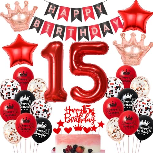 Rot Geburtstagsdeko 15 Jahr Mädchen, 15 Geburtstag Deko Schwarzes Rot, Luftballons 15. Geburtstag Mädchen Rot Schwarz, 15 Jahr Luftballons Geburtstag Schwarz Rot, 15. Geburtstag Party Deko Ballon Rot Geburtstagsdeko 15 Jahr Mädchen, 15 Geburtstag Deko Schwarzes Rot, Luftballons 15. Geburtstag Mädchen Rot Schwarz, 15 Jahr Luftballons Geburtstag Schwarz Rot, 15. Geburtstag Party Deko Ballon von Haosell