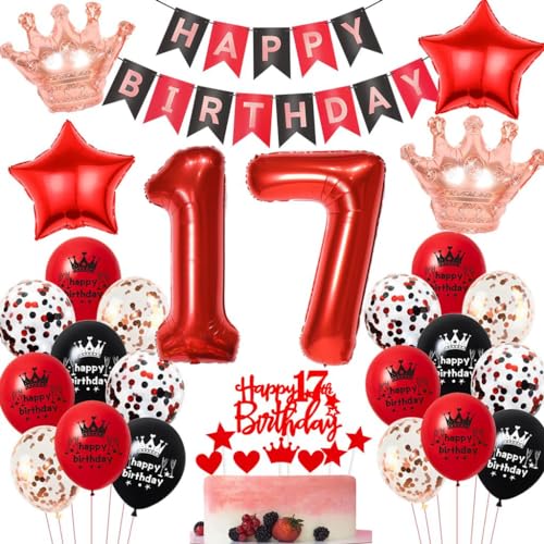 Rot Geburtstagsdeko 17 Jahr Mädchen, 17 Geburtstag Deko Schwarzes Rot, Luftballons 17. Geburtstag Mädchen Rot Schwarz, 17 Jahr Luftballons Schwarz Rot, 17. Party Deko Ballon Rot Geburtstagsdeko 17 Jahr Mädchen, 17 Geburtstag Deko Schwarzes Rot, Luftballons 17. Geburtstag Mädchen Rot Schwarz, 17 Jahr Luftballons Schwarz Rot, 17. Party Deko Ballon von Haosell