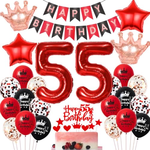 Rot Geburtstagsdeko 55 Jahr Frau, 55 Geburtstag Deko Schwarzes Rot, Luftballons 55. Geburtstag Frau Rot Schwarz, 55 Jahr Luftballons Schwarz Rot, 55. Party Deko Ballon Rot Geburtstagsdeko 55 Jahr Frau, 55 Geburtstag Deko Schwarzes Rot, Luftballons 55. Geburtstag Frau Rot Schwarz, 55 Jahr Luftballons Schwarz Rot, 55. Party Deko Ballon von Haosell