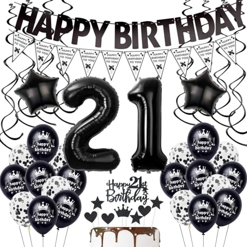 Schwarz 21. Geburtstag Dekoration,Luftballon 21. Geburtstag Mann Frau,Schwarz Geburtstag 21 Jahre Mann, Schwarz 21. Tortendeko,Geburtstagsdeko 21 Jahre Frau,Schwarz Ballon 21. Party Dekoration Schwarz 21. Geburtstag Dekoration,Luftballon 21. Geburtstag Mann Frau,Schwarz Geburtstag 21 Jahre Mann, Schwarz 21. Tortendeko,Geburtstagsdeko 21 Jahre Frau,Schwarz Ballon 21. Party Dekoration von Haosell