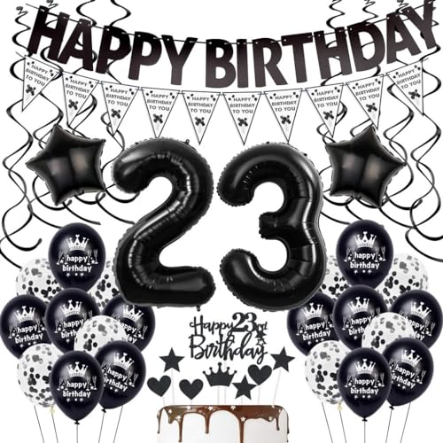 Schwarz 23. Geburtstag Dekoration,Luftballon 23. Geburtstag Mann Frau,Schwarz Geburtstag 23 Jahre Mann, Schwarz 23. Tortendeko,Geburtstagsdeko 23 Jahre Frau,Schwarz Ballon 23. Party Dekoration Schwarz 23. Geburtstag Dekoration,Luftballon 23. Geburtstag Mann Frau,Schwarz Geburtstag 23 Jahre Mann, Schwarz 23. Tortendeko,Geburtstagsdeko 23 Jahre Frau,Schwarz Ballon 23. Party Dekoration von Haosell