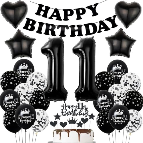 Schwarz Luftballon 11. Geburtstag Dekoration, Ballons 11 Jahre Junge Schwarz Geburtstag, Schwarz Geburtstagsdeko 11 Jahre Mädchen, Schwarz 11. Geburtstag Tortendeko, Schwarz 11 Jahre Party Deko Schwarz Luftballon 11. Geburtstag Dekoration, Ballons 11 Jahre Junge Schwarz Geburtstag, Schwarz Geburtstagsdeko 11 Jahre Mädchen, Schwarz 11. Geburtstag Tortendeko, Schwarz 11 Jahre Party Deko von Haosell