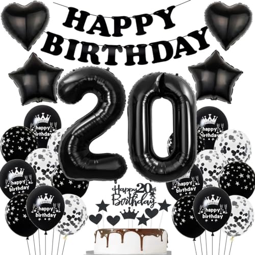 Schwarz Luftballon 20. Geburtstag Dekoration, Ballons 20 Jahre Mann Schwarz Geburtstag, Schwarz Geburtstagsdeko 20 Jahre Frau, Schwarz 20. Geburtstag Tortendeko, Schwarz 20 Jahre Party Deko Schwarz Luftballon 20. Geburtstag Dekoration, Ballons 20 Jahre Mann Schwarz Geburtstag, Schwarz Geburtstagsdeko 20 Jahre Frau, Schwarz 20. Geburtstag Tortendeko, Schwarz 20 Jahre Party Deko von Haosell
