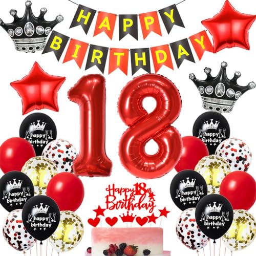 Schwarz Rot 18. Geburtstag Dekoration,Luftballons 18. Geburtstag Mädchen Rot Schwarz,Ballons 18 Jahre Geburtstagsdeko Junge Mädchen,18 Jahre Geburtstagsdeko Rot, Deko 18. Geburtstag Mädchen Rot Schwarz Rot 18. Geburtstag Dekoration,Luftballons 18. Geburtstag Mädchen Rot Schwarz,Ballons 18 Jahre Geburtstagsdeko Junge Mädchen,18 Jahre Geburtstagsdeko Rot, Deko 18. Geburtstag Mädchen Rot von Haosell