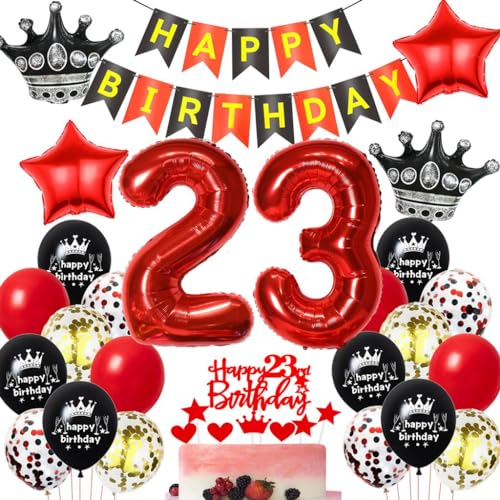 Schwarz Rot 23. Geburtstag Dekoration,Luftballons 23. Geburtstag Frau Rot Schwarz,Ballons 23 Jahre Geburtstagsdeko Mann Frau,23 Jahre Geburtstagsdeko Rot, Deko 23. Geburtstag Frauen Rot Schwarz Rot 23. Geburtstag Dekoration,Luftballons 23. Geburtstag Frau Rot Schwarz,Ballons 23 Jahre Geburtstagsdeko Mann Frau,23 Jahre Geburtstagsdeko Rot, Deko 23. Geburtstag Frauen Rot von Haosell