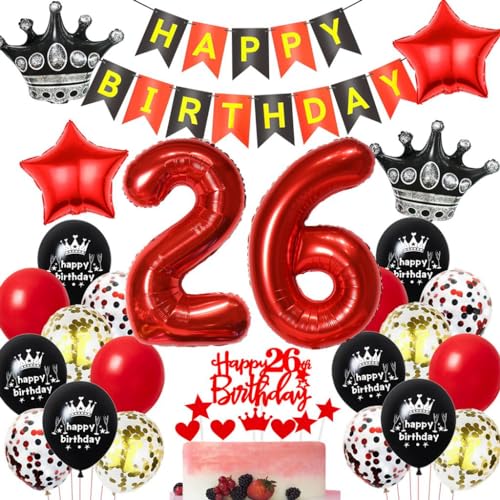 Schwarz Rot 26. Geburtstag Dekoration,Luftballons 26. Geburtstag Frau Rot Schwarz,Ballons 26 Jahre Geburtstagsdeko Mann Frau,26 Jahre Geburtstagsdeko Rot, Deko 26. Geburtstag Frauen Rot Schwarz Rot 26. Geburtstag Dekoration,Luftballons 26. Geburtstag Frau Rot Schwarz,Ballons 26 Jahre Geburtstagsdeko Mann Frau,26 Jahre Geburtstagsdeko Rot, Deko 26. Geburtstag Frauen Rot von Haosell