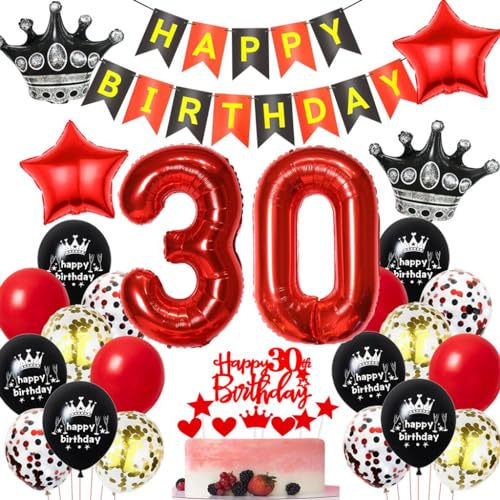 Schwarz Rot 30. Geburtstag Dekoration,Luftballons 30. Geburtstag Frau Rot Schwarz,Ballons 30 Jahre Geburtstagsdeko Mann Frau,30 Jahre Geburtstagsdeko Schwarz Rot 30. Geburtstag Dekoration,Luftballons 30. Geburtstag Frau Rot Schwarz,Ballons 30 Jahre Geburtstagsdeko Mann Frau,30 Jahre Geburtstagsdeko von Haosell