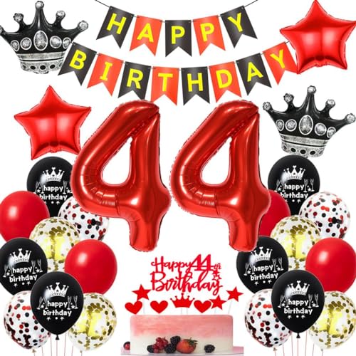 Schwarz Rot 44. Geburtstag Dekoration,Luftballons 44. Geburtstag Frau Rot Schwarz,Ballons 44 Jahre Geburtstagsdeko Mann Frau,44 Jahre Geburtstagsdeko Rot, Deko 44. Geburtstag Frauen Rot Schwarz Rot 44. Geburtstag Dekoration,Luftballons 44. Geburtstag Frau Rot Schwarz,Ballons 44 Jahre Geburtstagsdeko Mann Frau,44 Jahre Geburtstagsdeko Rot, Deko 44. Geburtstag Frauen Rot von Haosell