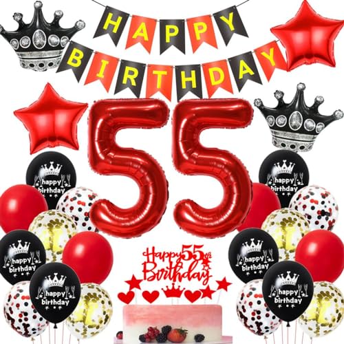 Schwarz Rot 55. Geburtstag Dekoration,Luftballons 55. Geburtstag Frau Rot Schwarz,Ballons 55 Jahre Geburtstagsdeko Mann Frau,55 Jahre Geburtstagsdeko Rot, Deko 55. Geburtstag Frauen Rot Schwarz Rot 55. Geburtstag Dekoration,Luftballons 55. Geburtstag Frau Rot Schwarz,Ballons 55 Jahre Geburtstagsdeko Mann Frau,55 Jahre Geburtstagsdeko Rot, Deko 55. Geburtstag Frauen Rot von Haosell