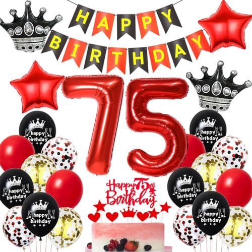 Schwarz Rot 75. Geburtstag Dekoration,Luftballons 75. Geburtstag Frau Rot Schwarz,Ballons 75 Jahre Geburtstagsdeko Mann Frau,75 Jahre Geburtstagsdeko Rot, Deko 75. Geburtstag Frauen Rot Schwarz Rot 75. Geburtstag Dekoration,Luftballons 75. Geburtstag Frau Rot Schwarz,Ballons 75 Jahre Geburtstagsdeko Mann Frau,75 Jahre Geburtstagsdeko Rot, Deko 75. Geburtstag Frauen Rot von Haosell