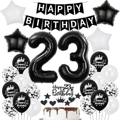 Schwarz Weiß 23. Geburtstag Dekoration, Schwarz Weiß Luftballon 23. Geburtstag Deko, Mann Frau Geburtstagsdeko 23 Jahre, Schwarz 23. Tortendeko, Ballons 23. Geburtstag Frauen Männer Party Deko Schwarz Weiß 23. Geburtstag Dekoration, Schwarz Weiß Luftballon 23. Geburtstag Deko, Mann Frau Geburtstagsdeko 23 Jahre, Schwarz 23. Tortendeko, Ballons 23. Geburtstag Frauen Männer Party Deko von Haosell