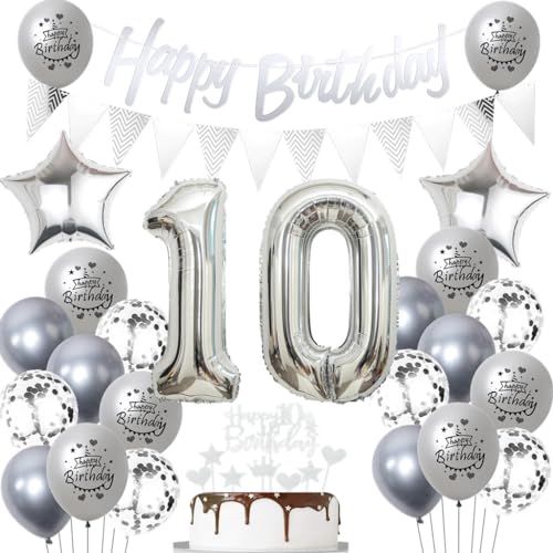 Silber 10 Geburtstag Luftballons, 10 Silber Geburtstagsdekoration Silber, Ballon 10 Geburtstag Mädchen Junge, Silber Geburtstagsdeko 10 Jahre, Silber Luftballon 10. Geburtstag Party Dekoration Silber 10 Geburtstag Luftballons, 10 Silber Geburtstagsdekoration Silber, Ballon 10 Geburtstag Mädchen Junge, Silber Geburtstagsdeko 10 Jahre, Silber Luftballon 10. Geburtstag Party Dekoration von Haosell