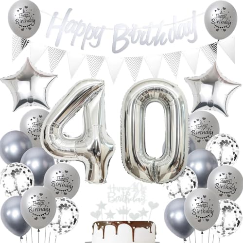 Silber 40 Geburtstag Luftballons, 40 Silber Geburtstagsdekoration Silber, Ballon 40 Geburtstag Frau Mann, Silber Geburtstagsdeko 40 Jahre, Silber Luftballon 40. Geburtstag Party Dekoration Silber 40 Geburtstag Luftballons, 40 Silber Geburtstagsdekoration Silber, Ballon 40 Geburtstag Frau Mann, Silber Geburtstagsdeko 40 Jahre, Silber Luftballon 40. Geburtstag Party Dekoration von Haosell