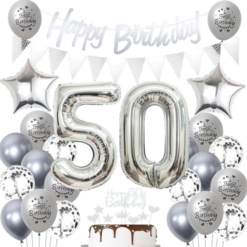 Silber 50 Geburtstag Luftballons, 50 Silber Geburtstagsdekoration Silber, Ballon 50 Geburtstag Frau Mann, Silber Geburtstagsdeko 50 Jahre, Silber Luftballon 50. Geburtstag Party Dekoration Silber 50 Geburtstag Luftballons, 50 Silber Geburtstagsdekoration Silber, Ballon 50 Geburtstag Frau Mann, Silber Geburtstagsdeko 50 Jahre, Silber Luftballon 50. Geburtstag Party Dekoration von Haosell