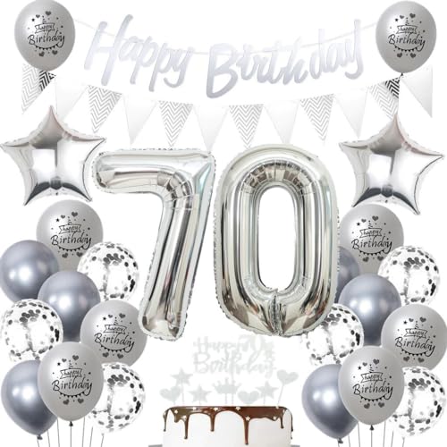 Silber 70 Geburtstag Luftballons, 70 Silber Geburtstagsdekoration Silber, Ballon 70 Geburtstag Frau Mann, Silber Geburtstagsdeko 70 Jahre, Silber Luftballon 70. Geburtstag Party Dekoration Silber 70 Geburtstag Luftballons, 70 Silber Geburtstagsdekoration Silber, Ballon 70 Geburtstag Frau Mann, Silber Geburtstagsdeko 70 Jahre, Silber Luftballon 70. Geburtstag Party Dekoration von Haosell