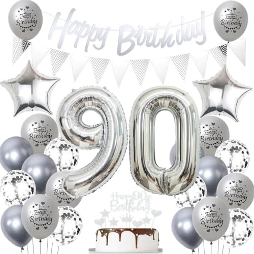 Silber 90 Geburtstag Luftballons, 90 Silber Geburtstagsdekoration Silber, Ballon 90 Geburtstag Frau Mann, Silber Geburtstagsdeko 90 Jahre, Silber Luftballon 90. Geburtstag Party Dekoration Silber 90 Geburtstag Luftballons, 90 Silber Geburtstagsdekoration Silber, Ballon 90 Geburtstag Frau Mann, Silber Geburtstagsdeko 90 Jahre, Silber Luftballon 90. Geburtstag Party Dekoration von Haosell