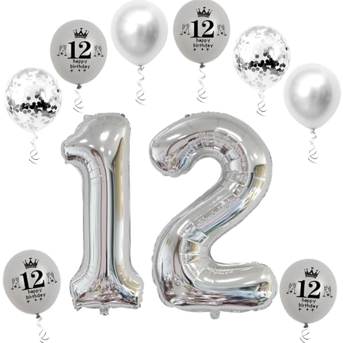 XL Folienballon 12 Geburtstag, Folienballon Zahl 12, Folienballon Zahl 12 Silber, Luftballons Zahl 12, Nummer 12 Luftballon Silber, Folienballon 32" Geburtstagsdeko Ballon Zahl 12 XL Folienballon 12 Geburtstag, Folienballon Zahl 12, Folienballon Zahl 12 Silber, Luftballons Zahl 12, Nummer 12 Luftballon Silber, Folienballon 32" Geburtstagsdeko Ballon Zahl 12 von Haosell