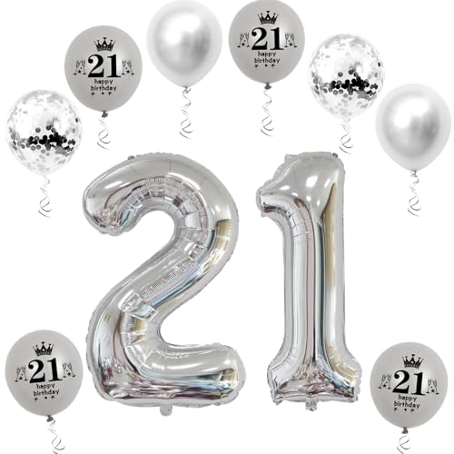 XL Folienballon 21 Geburtstag, Folienballon Zahl 21, Folienballon Zahl 21 Silber, Luftballons Zahl 21, Nummer 21 Luftballon Silber, Folienballon 32" Geburtstagsdeko Ballon Zahl 21 XL Folienballon 21 Geburtstag, Folienballon Zahl 21, Folienballon Zahl 21 Silber, Luftballons Zahl 21, Nummer 21 Luftballon Silber, Folienballon 32" Geburtstagsdeko Ballon Zahl 21 von Haosell