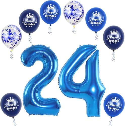 Haosell XL Folienballon 24 Geburtstag, Zahl 24, Blau, 32" Ballon, 1 Stück, Kinder, Unisex, PVC, Geburtstagsfeier Haosell XL Folienballon 24 Geburtstag, Zahl 24, Blau, 32" Ballon, 1 Stück, Kinder, Unisex, PVC, Geburtstagsfeier von Haosell