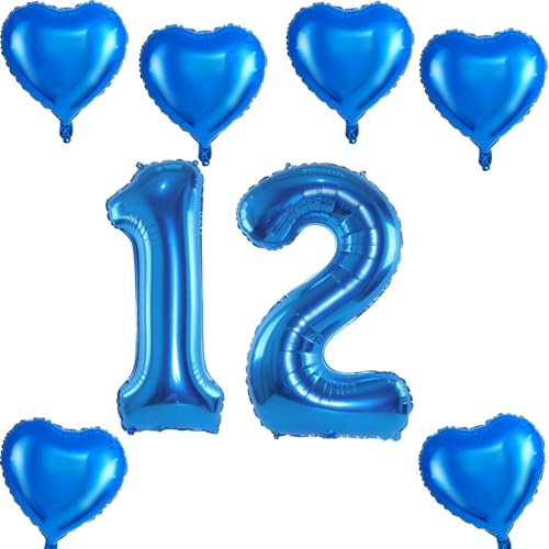 XXL Folienballon 12 Geburtstag, Folienballon Zahl 12, Folienballon Zahl 12 Blau, Luftballons Zahl 12, Nummer 12 Luftballon Blau Junge Mädchen, Folienballon 40" Geburtstagsdeko Ballon Zahl 12 XXL Folienballon 12 Geburtstag, Folienballon Zahl 12, Folienballon Zahl 12 Blau, Luftballons Zahl 12, Nummer 12 Luftballon Blau Junge Mädchen, Folienballon 40" Geburtstagsdeko Ballon Zahl 12 von Haosell