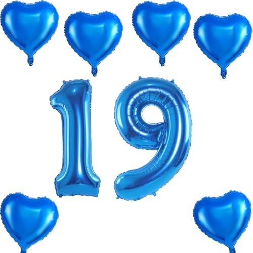 XXL Folienballon 19 Geburtstag, Folienballon Zahl 19, Folienballon Zahl 19 Blau, Luftballons Zahl 19, Nummer 19 Luftballon Blau Junge Mädchen, Folienballon 40" Geburtstagsdeko Ballon Zahl 19 XXL Folienballon 19 Geburtstag, Folienballon Zahl 19, Folienballon Zahl 19 Blau, Luftballons Zahl 19, Nummer 19 Luftballon Blau Junge Mädchen, Folienballon 40" Geburtstagsdeko Ballon Zahl 19 von Haosell